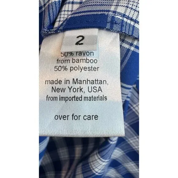 Rachel Comey Cala Top Blue Plaid Size 2 NWT - Picture 7 of 13